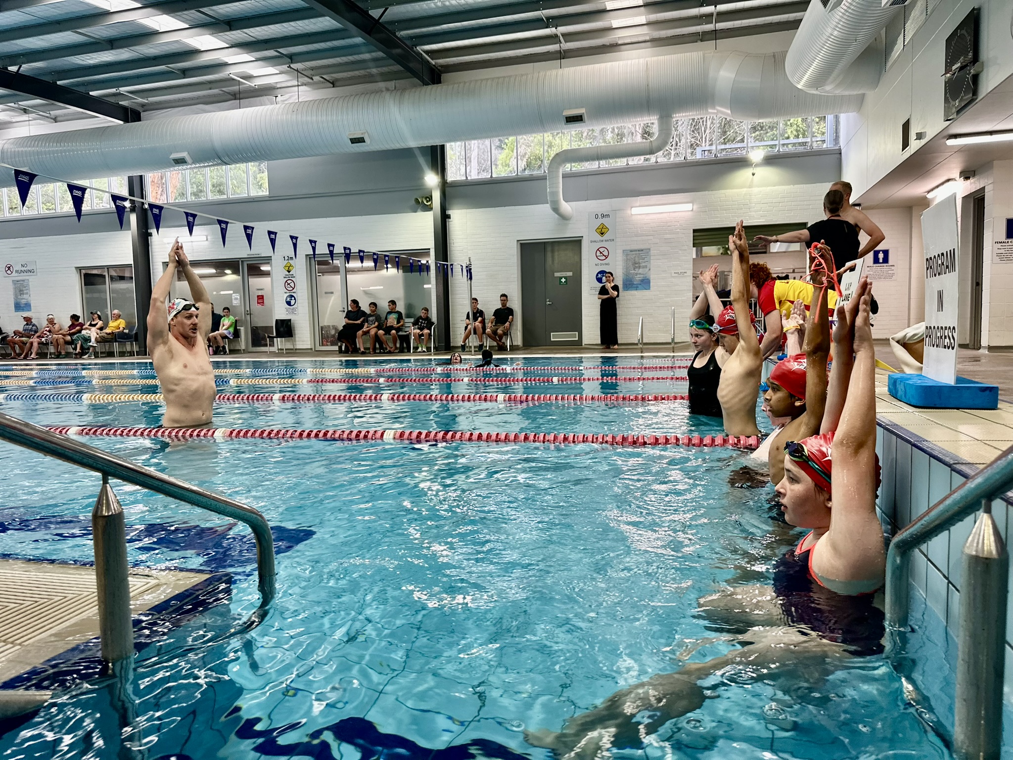 Col Pearce teaches butterfly stroke at Monbulk Aquatic Centre - Belgravia Leisure